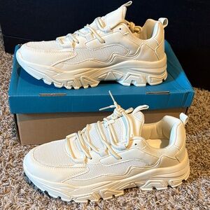 Cream Chunky Sneakers
